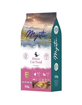 Mystic Kitten Cat Food Chicken сухой корм для котят с курицей 15кг купить  зоотовары для животных