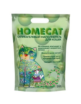 HOMECAT Яблоко Силикагелевый наполнитель для кошачьих туалетов с ароматом яблока 30л купить  зоотовары для животных