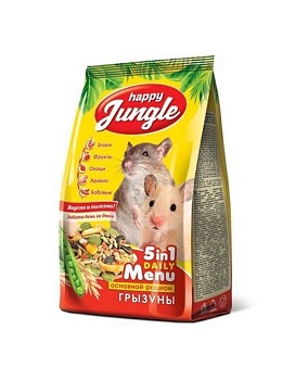 HAPPY JUNGLE Корм для грызунов (универсал) 350гр купить  зоотовары для животных