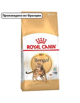 ROYAL CANIN BENGAL ADULT корм сухой для взрослых бенгальских кошек старше 12 месяцев 2кг купить  зоотовары для животных