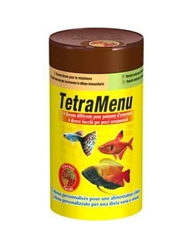 TETRA Menu Основной корм для аквариумных рыб 4 различных вида корма в одной упаковке 100мл. купить  зоотовары для животных