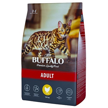 Mr.Buffalo ADULT сухой корм для кошек с курицей 10кг купить  зоотовары для животных
