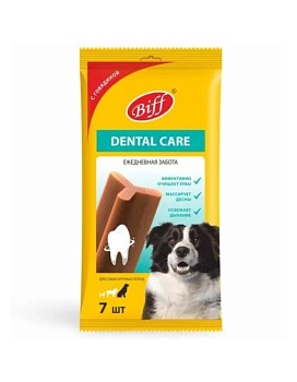 Biff 0 Dental Care Лакомство для собак крупных пород Снек жевательный с говядиной 270г купить  зоотовары для животных