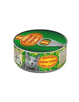 РОДНЫЕ КОРМА консервы для кошек Знатные 100 % Ягненок 24х100г купить  зоотовары для животных