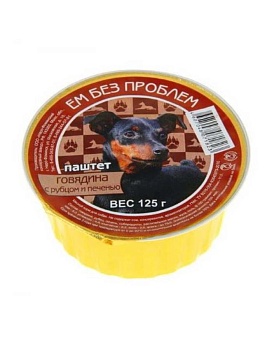 ЕМ БЕЗ ПРОБЛЕМ консервы для собак говядина с рубцом и печенью ламистер 16х125г купить  зоотовары для животных