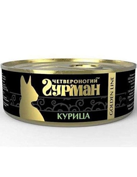 Четвероногий Гурман для Кошек Золотая Линия Курица Натуральная в Желе 12х100г купить  зоотовары для животных