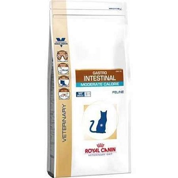 Royal Canin Vet Гастро-Интестинал Модерат Калоре (фелин) с пониженным содержанием жира, при воспалении кишечника, нарушении перевариваемости 400г купить  зоотовары для животных