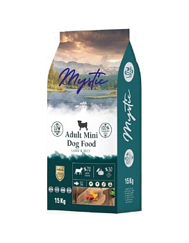 Mystic Adult Mini Dog Food Lamb & Rice сухой корм для собак с ягненком и рисом 15кг купить  зоотовары для животных