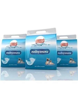 Cliny Подгузники для Собак и Кошек 15-30Кг Размер Xl 7Шт. купить  зоотовары для животных