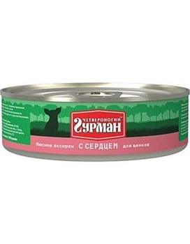 Четвероногий Гурман Мясное Ассорти для Щенков с Сердцем 24х100г купить  зоотовары для животных