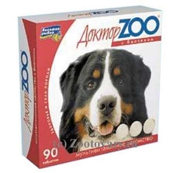 Доктор Zoo Витамины Здоровье Кожи и Шерсти для Собак 6х90таб купить  зоотовары для животных