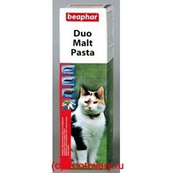 Beaphar Duo Malt Paste Паста для Выведения Шерсти Из Кишечника с Олигосахаридами и Омега-6 Жирн. Кислотами 100Г 12958 купить  зоотовары для животных