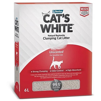 Cat`s White BOX Natural наполнитель комкующийся натуральный без ароматизатора для кошачьего туалета 6л купить  зоотовары для животных