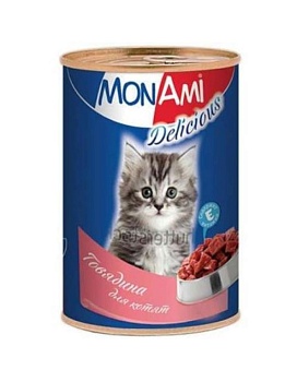 Mon Ami Delicius Говядина для Котят 20х350г купить  зоотовары для животных
