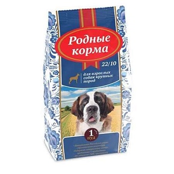 РОДНЫЕ КОРМА сухой корм для взрослых собак крупных пород 16.38кг купить  зоотовары для животных