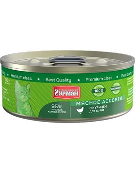 Четвероногий Гурман для Котят Мясное Ассорти с Курицей 12х100г купить  зоотовары для животных
