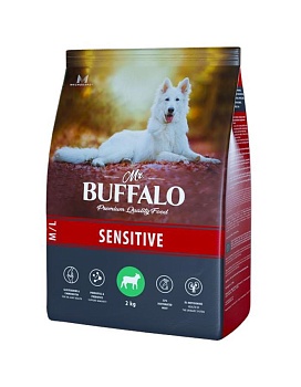 Mr.Buffalo B131 ADULT M/L SENSITIVE сухой корм для собак средних и крупных пород с ягненком 2кг купить  зоотовары для животных