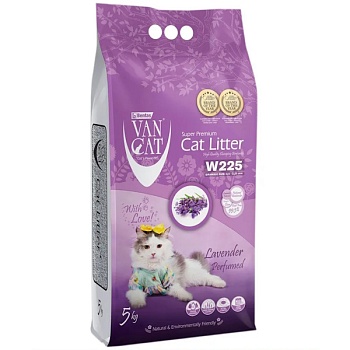 Van Cat Lavender Комкующийся наполнитель без пыли с ароматом Лаванды 5кг купить  зоотовары для животных