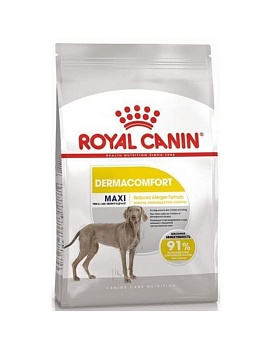 ROYAL CANIN Maxi Dermacomfort Корм для собак крупных пород склонных к кожным раздражениям и зуду 10кг купить  зоотовары для животных