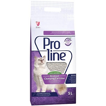 Proline комкующийся бентонитовый наполнитель для кошачьего туалета с ароматом лаванды 5л купить  зоотовары для животных