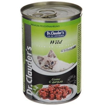 Dr.Clauder`s консервы для кошек дичь 12х415г купить  зоотовары для животных