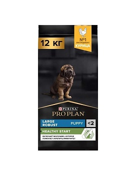 PRO PLAN Puppy Large Robust сухой корм для щенков крупных пород от 25 кг с мощным телосложением Курица 12 кг купить  зоотовары для животных