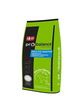 ПРОБАЛАНС Delicate Digestion Корм для взрослых собак Лосось с рисом 15кг купить  зоотовары для животных