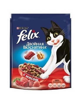 Felix Двойная вкуснятина корм для кошек, с мясом 1,3кг купить  зоотовары для животных