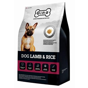 ДЖИНА DOG LAMB&RICE Корм сухой для аллергичных собак Ягненок с Рисом 18кг купить  зоотовары для животных