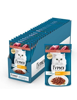 Гурмэ Перл Нежное филе влажный корм для кошек, с уткой в соусе 26х75г купить  зоотовары для животных