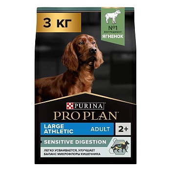PRO PLAN Adult Large Athletic Ягненок сухой корм для собак крупных пород с атлетическим телосложением от 25 кг 3 кг купить  зоотовары для животных