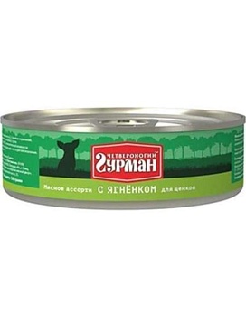 Четвероногий Гурман Мясное Ассорти для Щенков с Ягненком 24х100г купить  зоотовары для животных