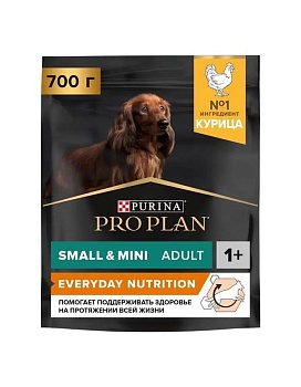 Pro Plan Small & Mini Adult сухой корм для собак мелких и карликовых пород 1 - 10 кг Курица 700гр купить  зоотовары для животных