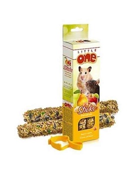 LITTLE ONE Палочки для хомяков, крыс, мышей и песчанок с фруктами и орехами 2х60г купить  зоотовары для животных
