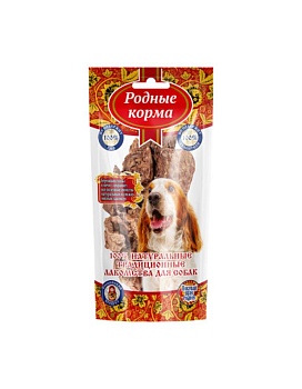 РОДНЫЕ КОРМА Традиционные лакомство для собак лёгкое говяжье 30гр купить  зоотовары для животных