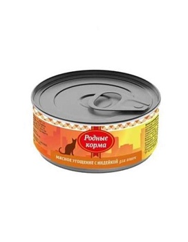 РОДНЫЕ КОРМА консервы для кошек Мясное угощение с Индейкой 24х100г купить  зоотовары для животных