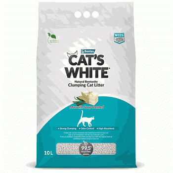 Наполнитель Cat's White Marseille soap 10л*8,55 кг комкующийся с ароматом марсельского мыла 10л купить  зоотовары для животных