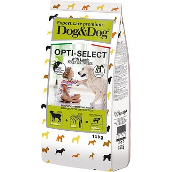 DOG & DOG Expert Premium Opti-Select Сухой корм с ягненком для взрослых собак 14кг купить  зоотовары для животных