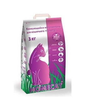 Homecat Комкующийся Наполнитель 3кг купить  зоотовары для животных