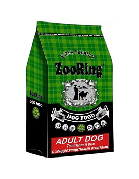 ZooRing Active Dog Сухой корм для собак Телятина и рис, с хондропротектерами 25/13, 20 кг купить  зоотовары для животных