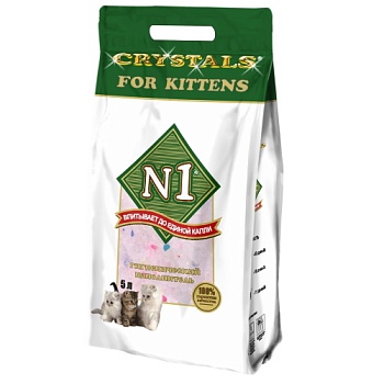 №1 CRYSTALS FOR KITTENS силикагелевый наполнитель для котят 5л купить  зоотовары для животных