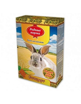РОДНЫЕ КОРМА корм для кроликов стандарт 400гр купить  зоотовары для животных