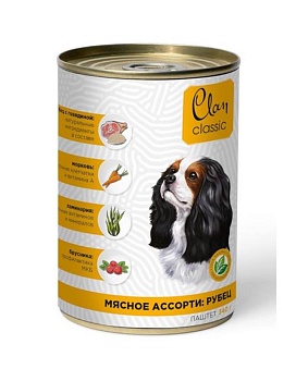 CLAN CLASSIC консервы для собак паштет Мясное ассорти с рубцом 9х340гр купить  зоотовары для животных