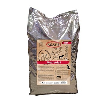 PEPPO Сухой корм для собак Maxi Adult Говядина 15кг купить  зоотовары для животных