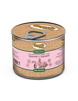 Organic Сhoice консервы для собак мелких и средних пород кролик с грушей 12х240г купить  зоотовары для животных