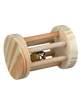 TRIXIE Игрушка для грызунов БАРАБАН С БУБЕНЧИКОМ дерево, ф5х7см купить  зоотовары для животных