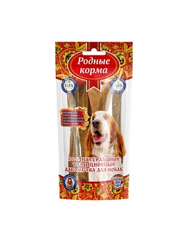РОДНЫЕ КОРМА Традиционные лакомство для собак рубец говяжий 65гр купить  зоотовары для животных