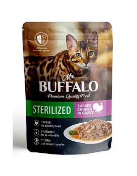 Mr.Buffalo ADULT влажный корм для кошек для стерилизованных Индейка в соусе 28х85гр купить  зоотовары для животных