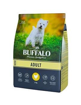 Mr.Buffalo B125 ADULT MINI сухой корм для собак мелких пород с курицей 2кг купить  зоотовары для животных