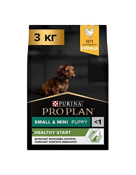 PRO PLAN Puppy Small & Mini сухой корм для щенков мелких и карликовых пород 1 - 10 кг Курица 3кг купить  зоотовары для животных